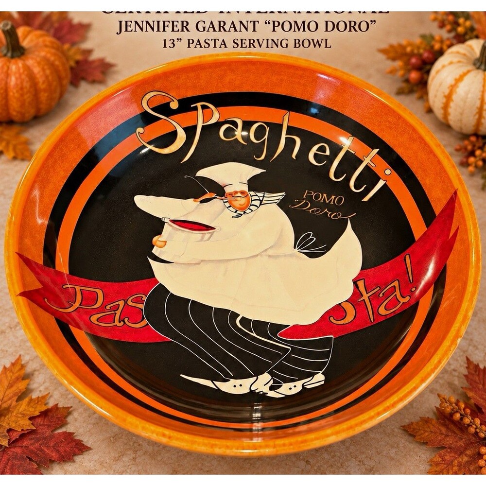 Certified International Jennifer Garant Pomo Doro 13” Pasta Serving Bowl Chef